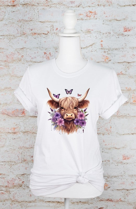 PURPLE Baby Highland Cow Graphic Tee