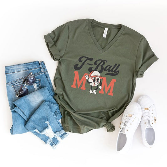 T-Ball MomGraphic V-Neck Tee