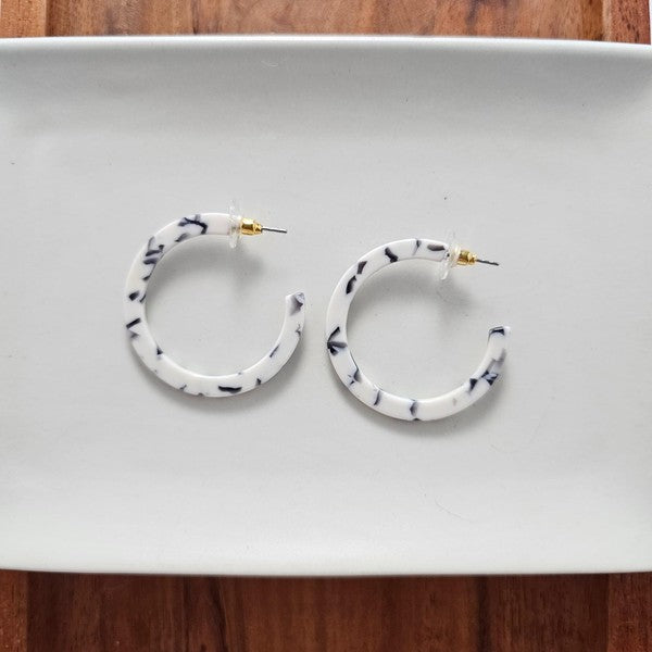 Camy Hoops - Marble